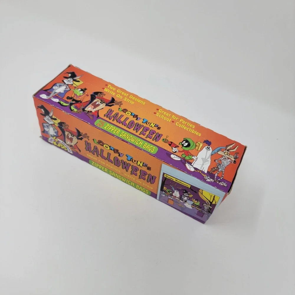 Vintage 1997 Looney Tunes 25 Halloween Zipper Sandwich Storage Bags NOS Sealed